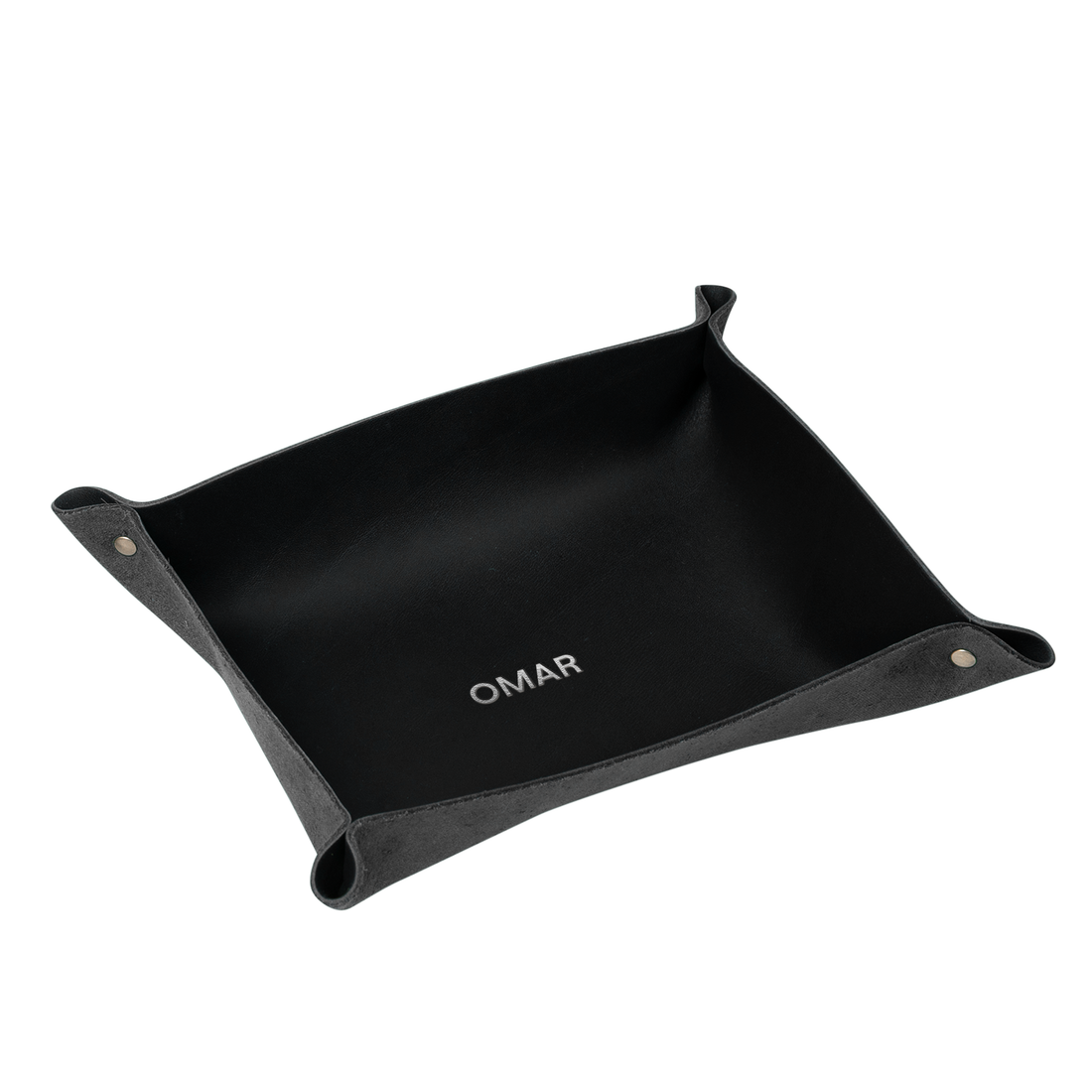 Personalized Leather Rivet Valet Tray