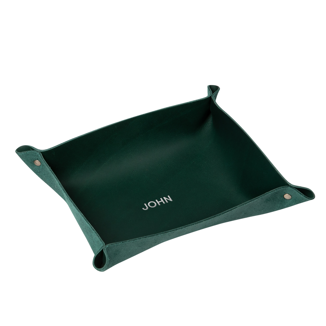 Personalized Leather Rivet Valet Tray