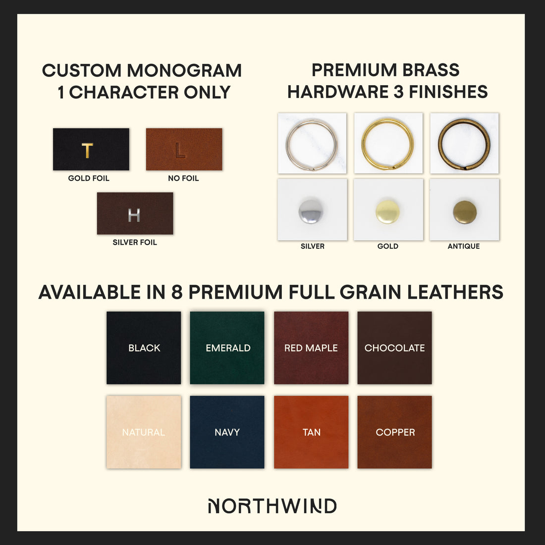 Personalized Leather Circle Key Fob